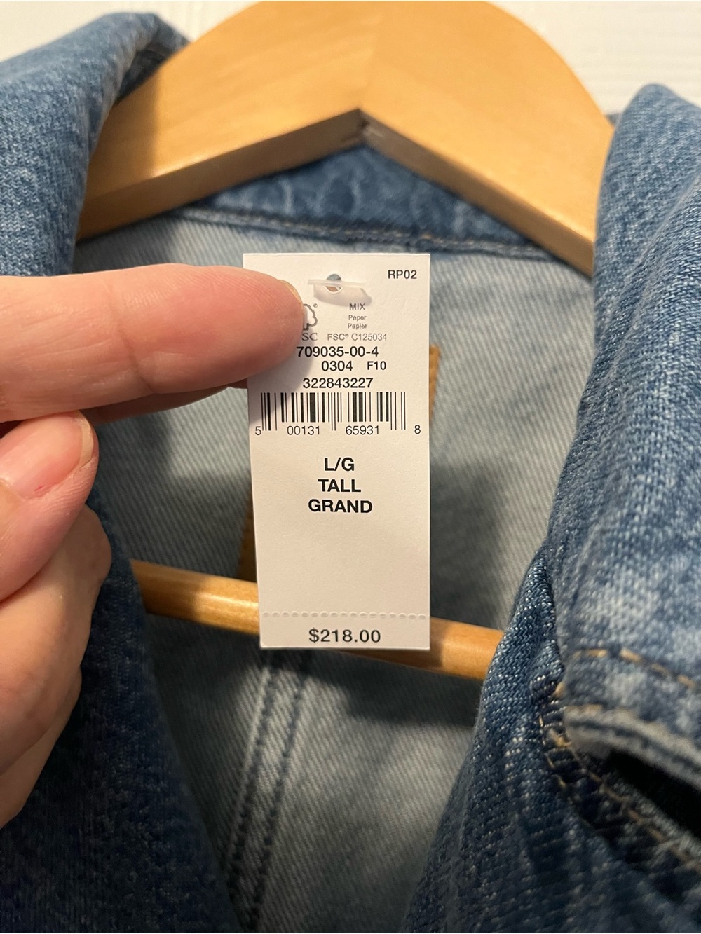 GAP Double-Breasted Denim Jacket - Blue - Picture 4 of 7